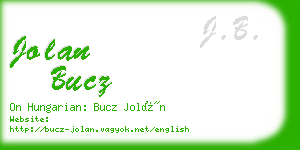 jolan bucz business card